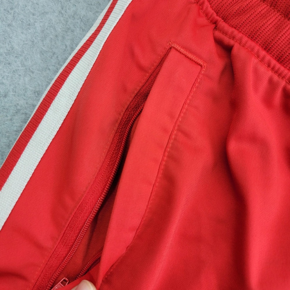 Adidas Pants Mens Medium Red Black Woven Track Colorblock Side Stripe HC2078 - Picture 6 of 16
